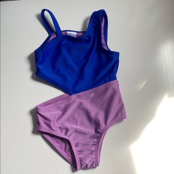 Cat & Jack Blue and Purple One-Piece Swimsuit Toddler Girl 2T - Picture 1 of 5